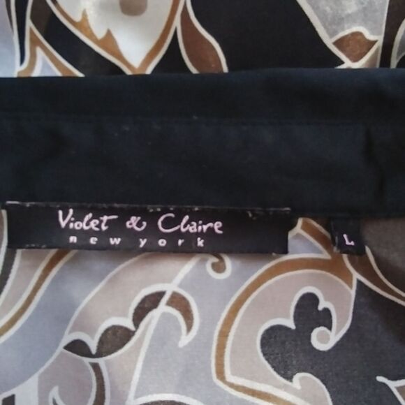 Violet&Claire Satin Floral Tunic Style Blouse Size L - Picture 10 of 10